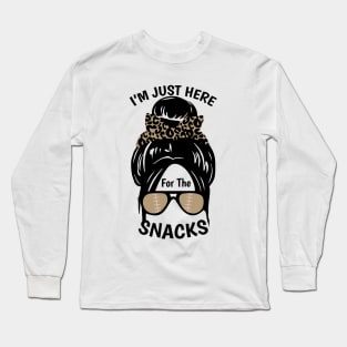 I'm Just Here For The Snacks Black Women Football Long Sleeve T-Shirt